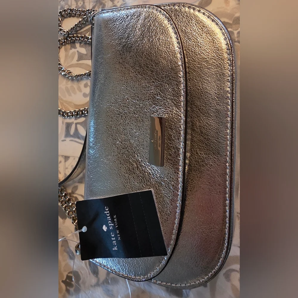 Kate Spade Luxury Silver Chain Crossbody – NWT